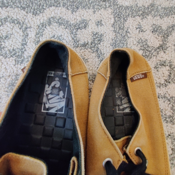 VANS Men's Dark Khaki Tan Canvas Off The Wall Skater Sneakers Loafer Shoes 6.5 - Picture 5 of 10